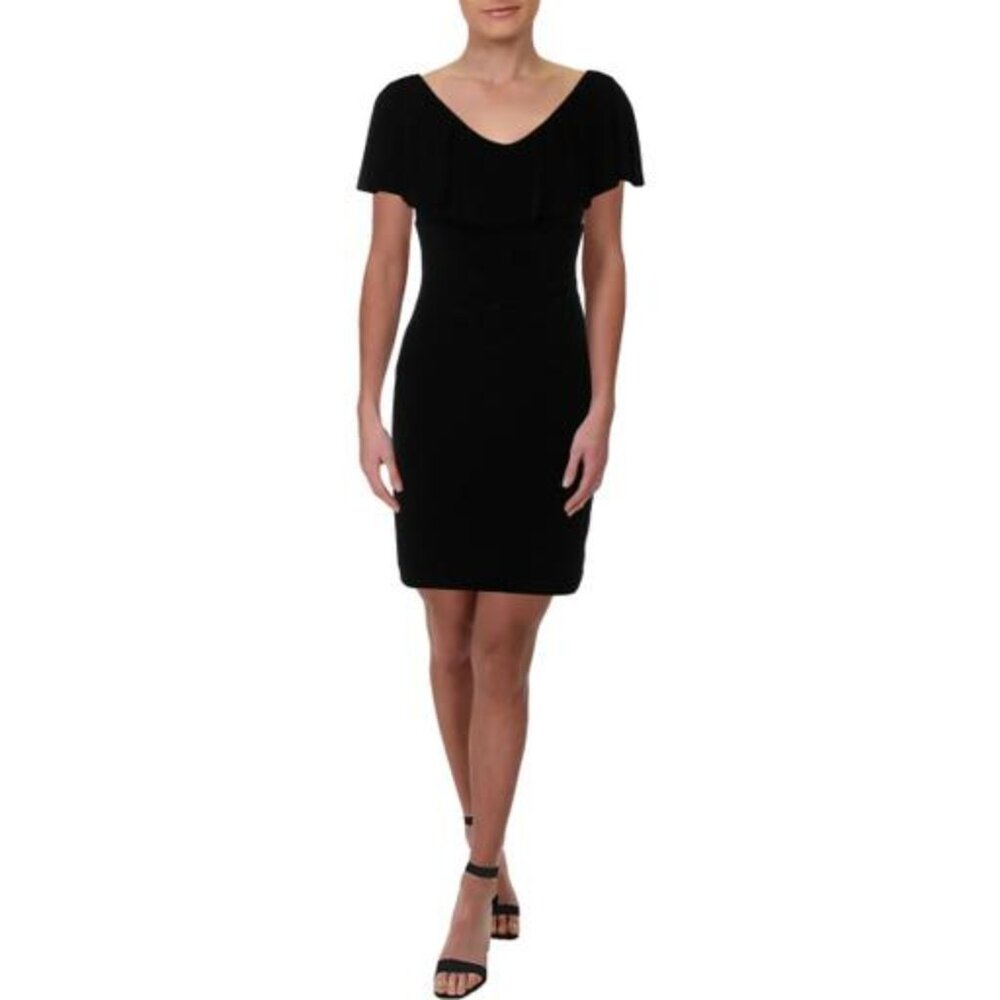 LAUREN Ralph Lauren Petite Jersey Ruffled Cocktail Sheath Dress ( $130)